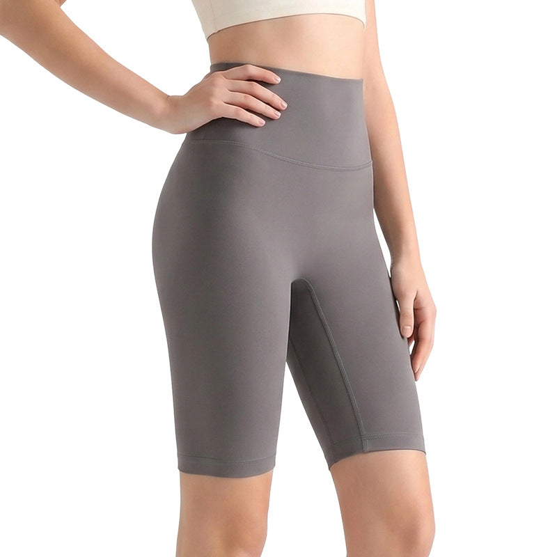 LAHN Antibacterial Bare-Fit 5-Inch Yoga Shorts, High-Waist Tummy Control
