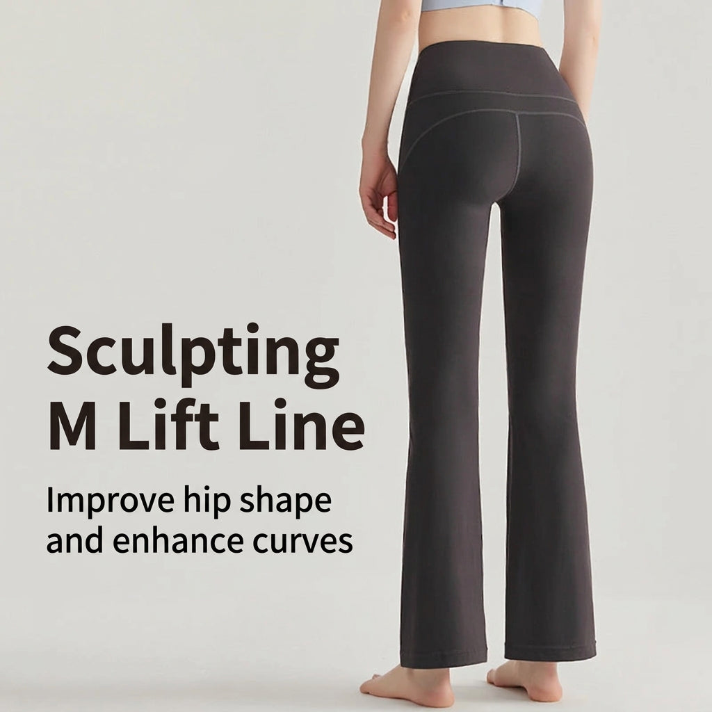 Women’s High-Waist Yoga Bell-Bottom Leggings—No Front Seams, Flattering Fit