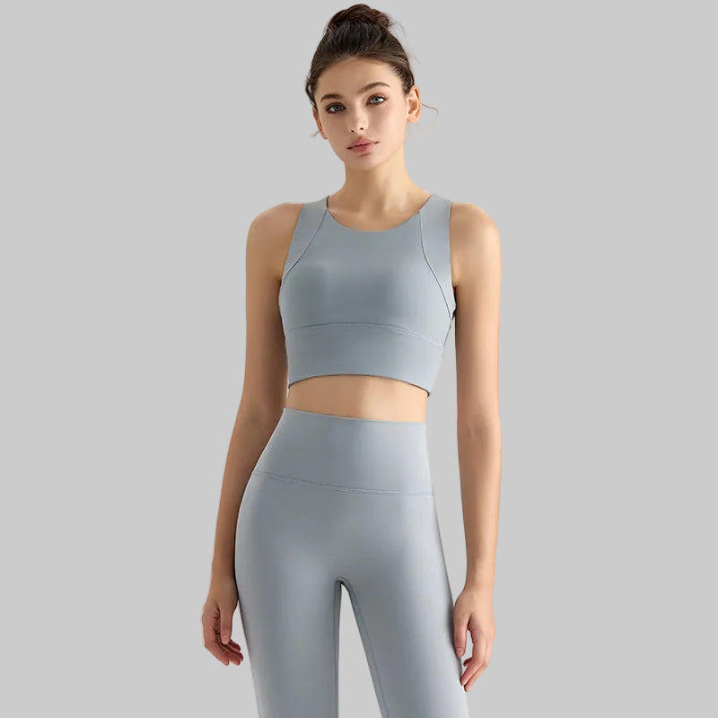 Women’s Yoga Set, 2-Piece Outfit for Pilates, Workout, Running, Outwear - Rhino Gray
