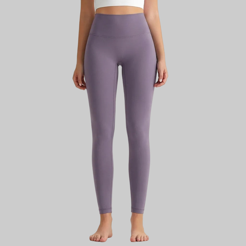 Lahn Bare-Skin Yoga Leggings For Women, High-Waist 3/4 Workout Pants - Wisteria Purple