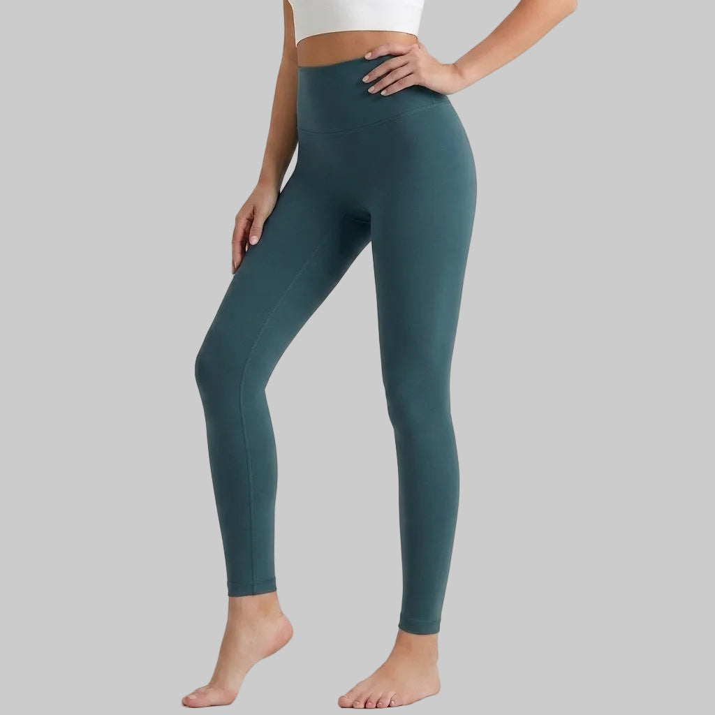 Lahn Bare-Skin Yoga Leggings For Women, High-Waist 3/4 Workout Pants - Deep Jade Green