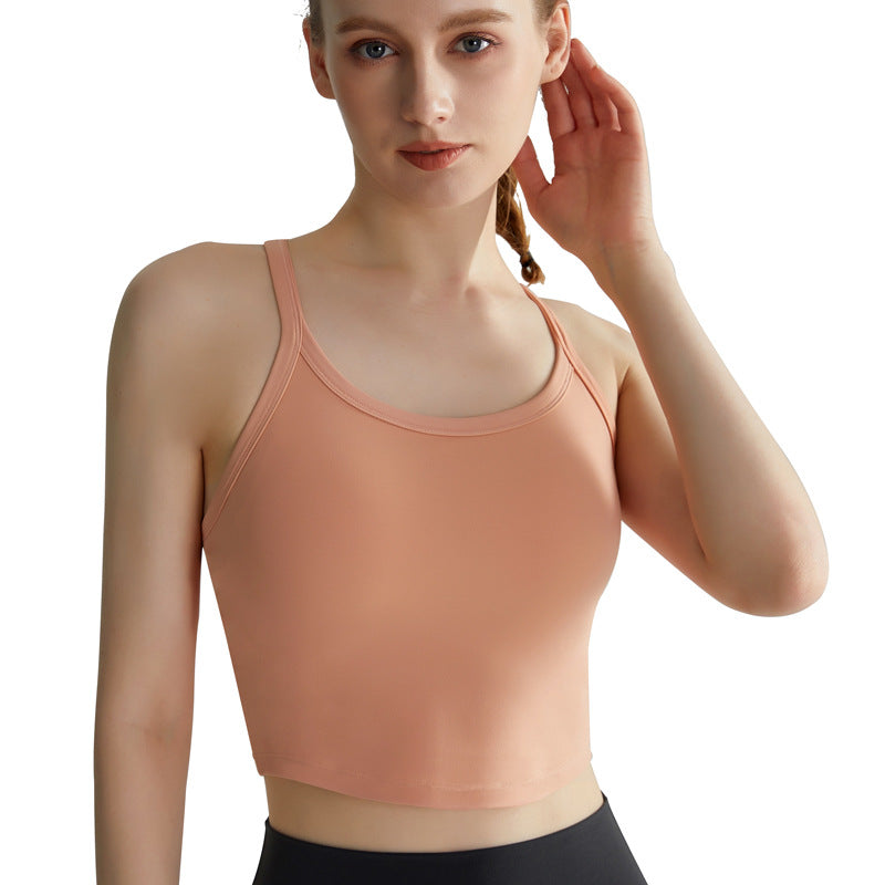 Weyman High-Impact Yoga Tank Bra, Fixed Pads, Racerback Spaghetti Strap