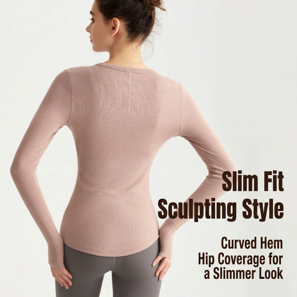 Weyman Long Sleeve Yoga Top — Slim Fit Workout Shirt, Sweat Wicking