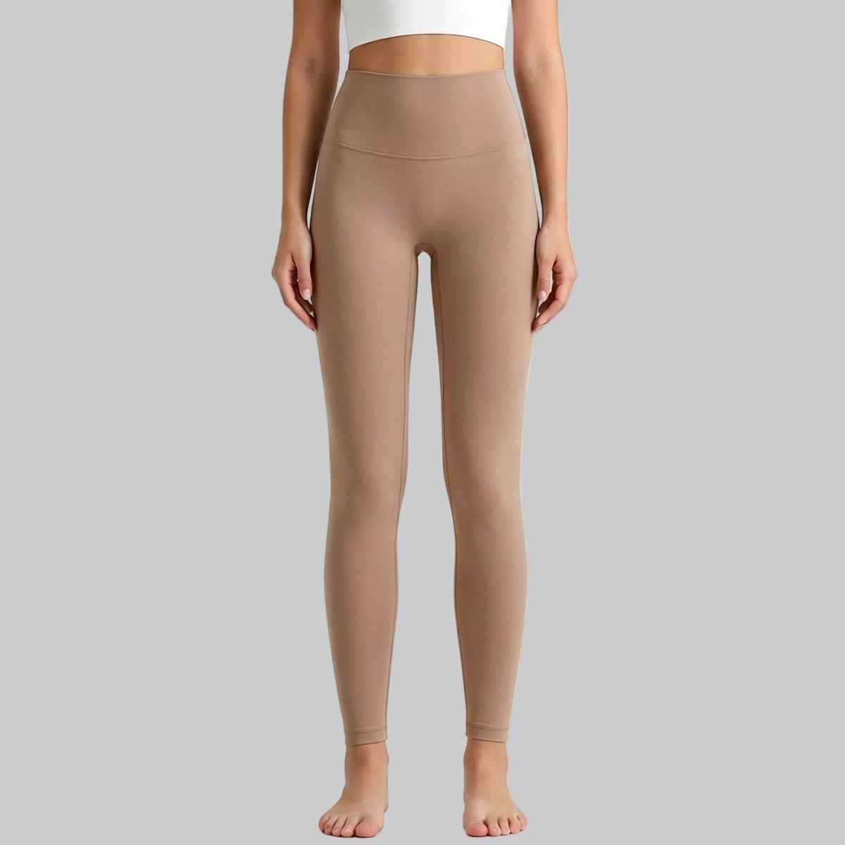 Lahn Bare-Skin Yoga Leggings For Women, High-Waist 3/4 Workout Pants - Dusk Rose