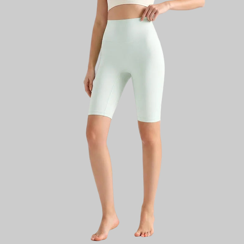 LAHN Antibacterial Bare-Fit 5-Inch Yoga Shorts, High-Waist Tummy Control - Misty Island