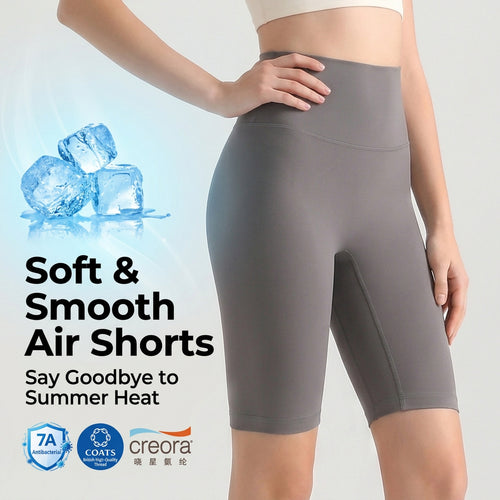 LAHN Antibacterial Bare-Fit 5-Inch Yoga Shorts, High-Waist Tummy Control