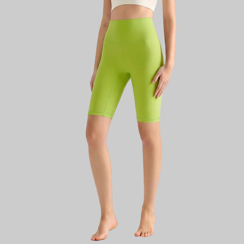 LAHN Antibacterial Bare-Fit 5-Inch Yoga Shorts, High-Waist Tummy Control - Aomori Green