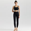 Women’s High Support Sports Bra And Leggings Set, Quick-Dry Yoga Workout - Black
