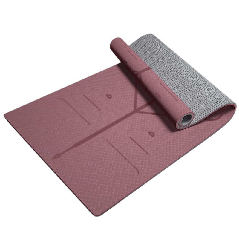 Extra Thick TPE Yoga Mat, Non-Slip Fitness Floor Mat for Home Gym, Dance