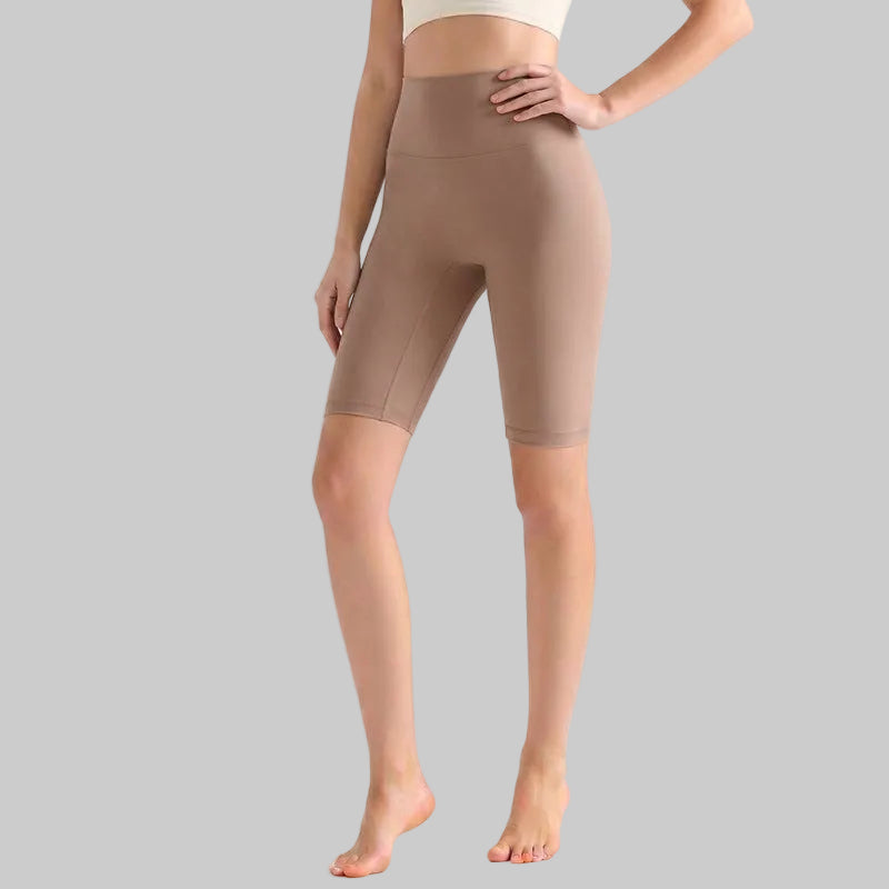 LAHN Antibacterial Bare-Fit 5-Inch Yoga Shorts, High-Waist Tummy Control - Rose Dusk