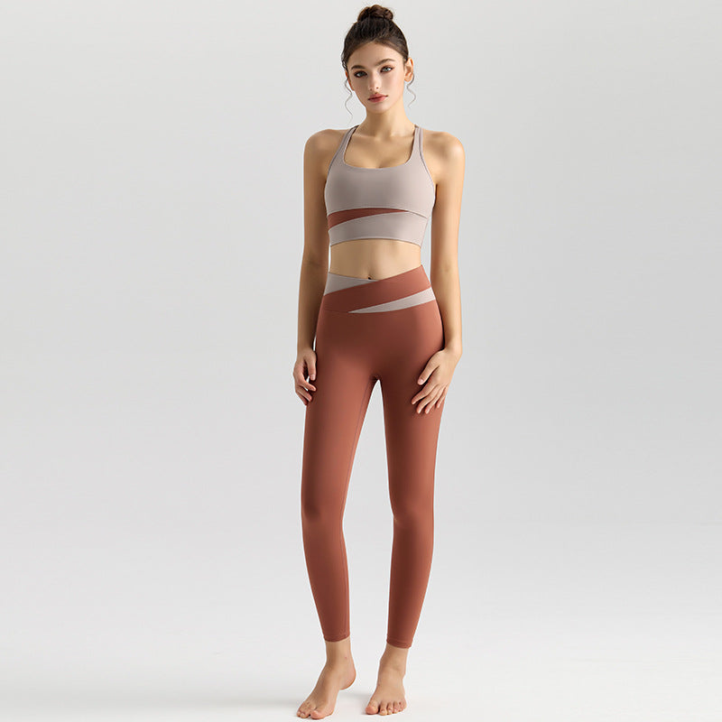 Women’s High Support Sports Bra And Leggings Set, Quick-Dry Yoga Workout - Orange
