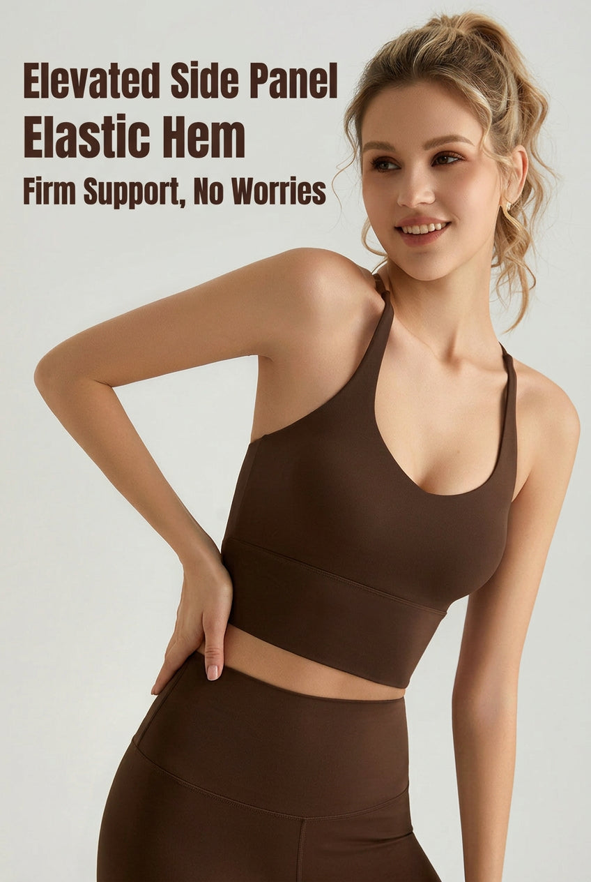 Weiman Thin Strap Cross Back Sports Bra, Anti-Microbial Cup 7A, Yoga Tank