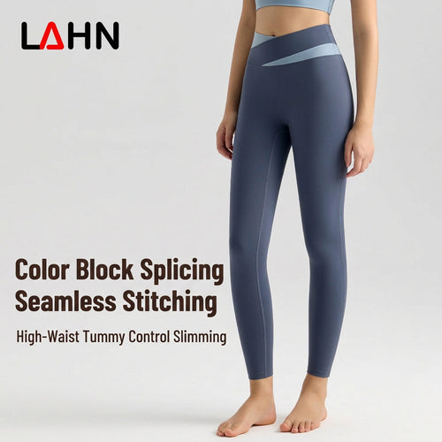 Women High-Waist Cross-Color Yoga Pants — Butt-Lift Leggings for Running