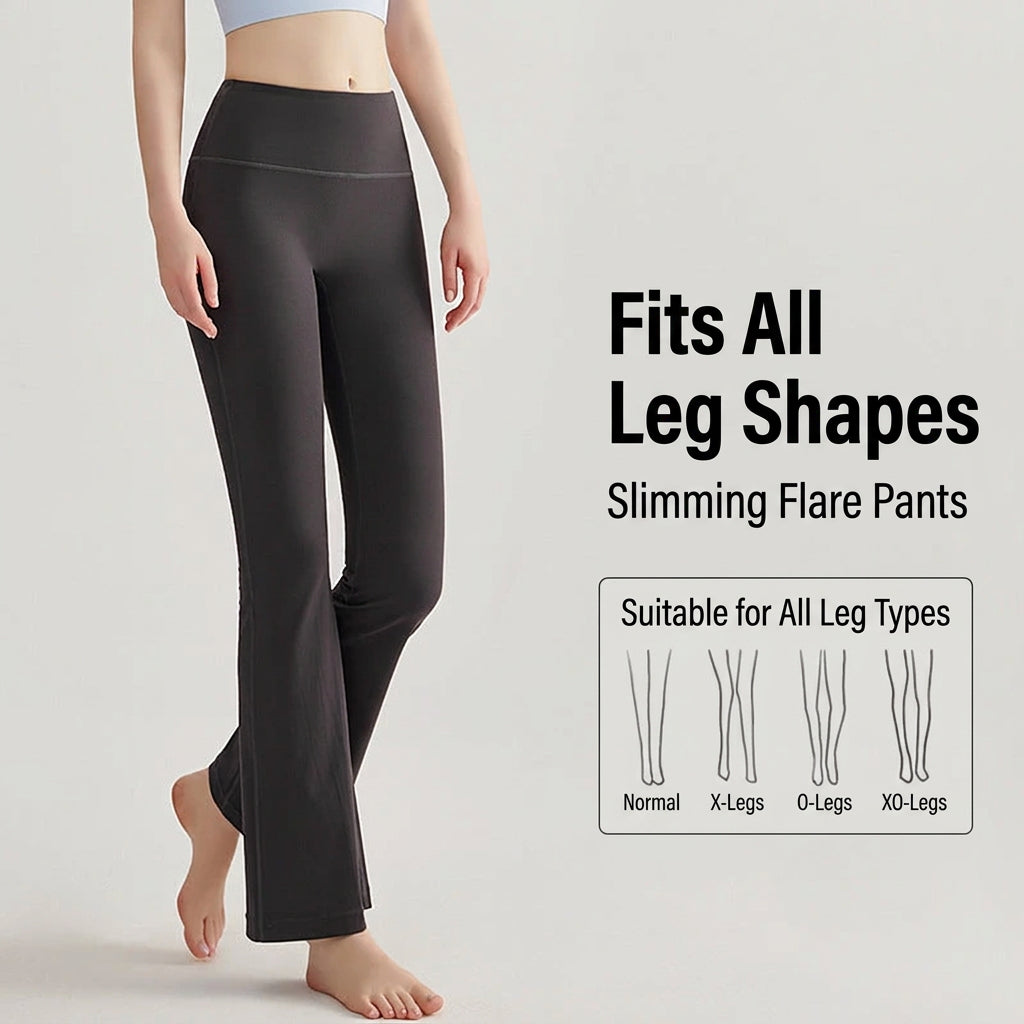 Women’s High-Waist Yoga Bell-Bottom Leggings—No Front Seams, Flattering Fit