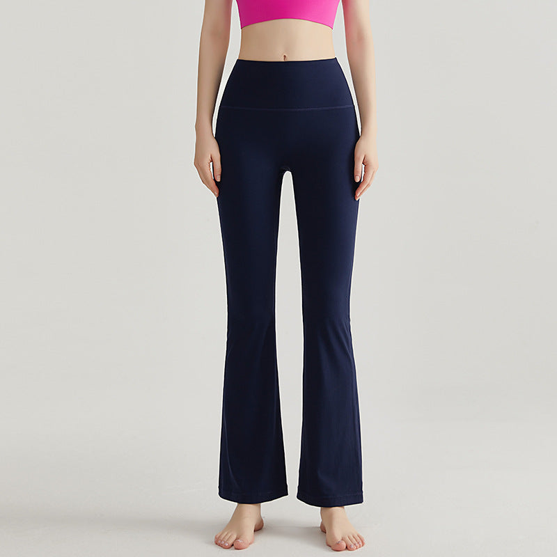 Women’s High-Waist Yoga Pants, Tummy Control, 9-Inch Quick-Dry Leggings - CK-352 Navy Blue