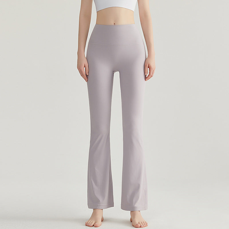 Women’s High-Waist Yoga Pants, Tummy Control, 9-Inch Quick-Dry Leggings - CK-352 Ice Purple Gray