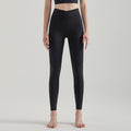 Women High-Waist Cross-Color Yoga Pants — Butt-Lift Leggings for Running - CK-254 Black