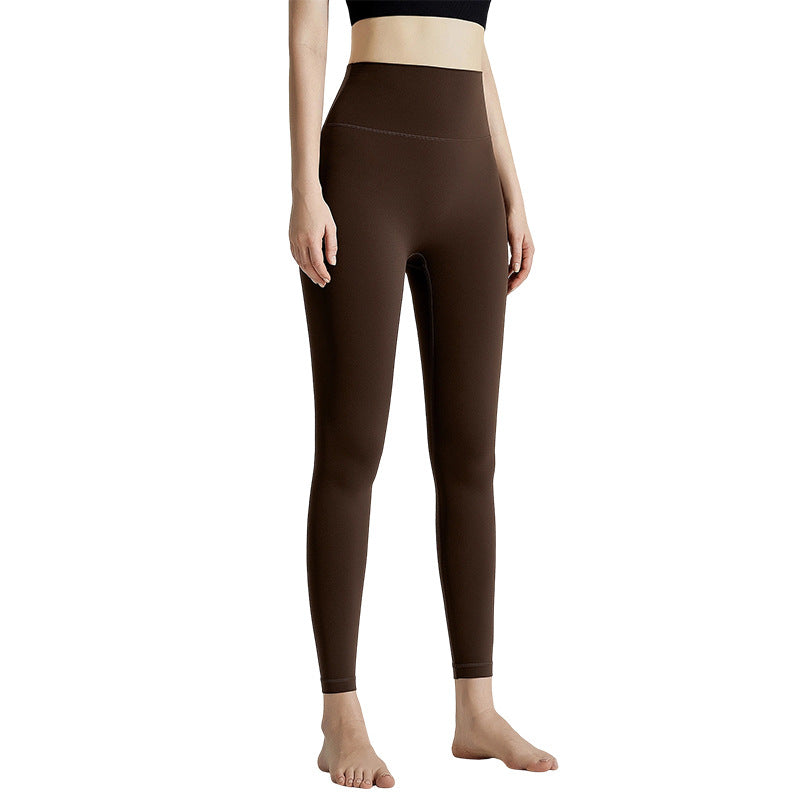 Lahn Bare-Skin Yoga Leggings For Women, High-Waist 3/4 Workout Pants
