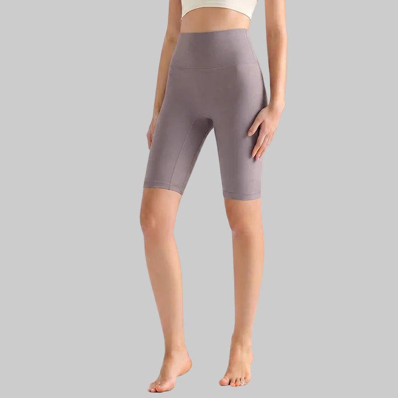 LAHN Antibacterial Bare-Fit 5-Inch Yoga Shorts, High-Waist Tummy Control - Iris Purple
